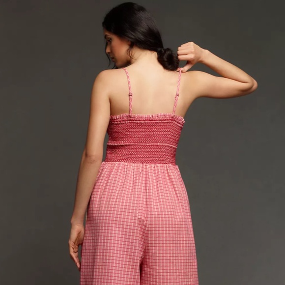 Brand New Maeve Smocked Basque-Waist Jumpsuit - Picture 4 of 9